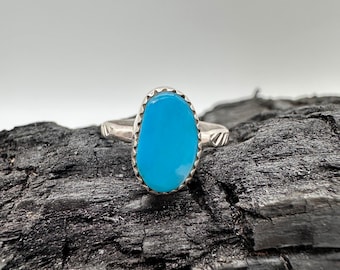 Sterling Silver Kingman Turquoise Ring Size 9.5