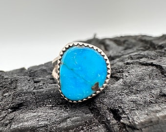 Sterling Silver Kingman Turquoise Ring Size 5.5