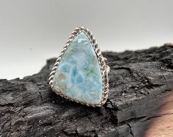 Sterling Silver Larimar Ring Size 9