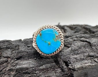 Sterling Silver Kingman Turquoise Ring Size 7