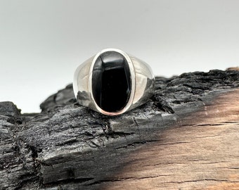 Sterling Silver, Black Onyx Ring. Sizes 10 and 11.