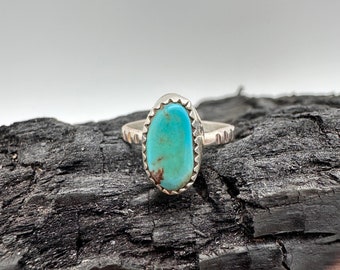 Sterling Silver Kingman Turquoise Ring Size 8