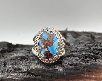 Sterling Silver Golden Hills Turquoise Ring Size 6.5.