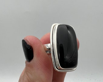 Sterling Silver. Black Onyx. Ring Size. 6.25.