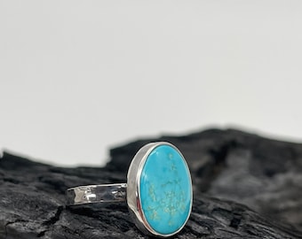Sterling Silver Royston Turquoise Ring. Size 9.