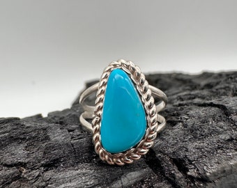 Sterling Silver Royston Turquoise Ring Size 8