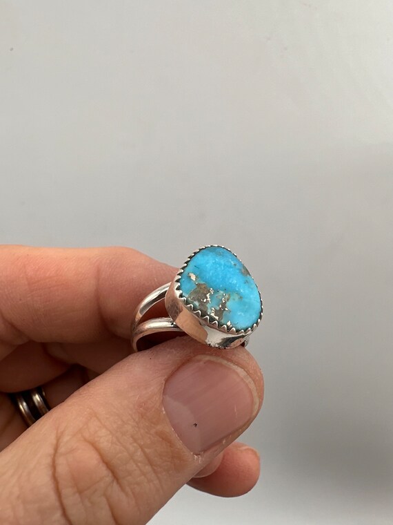 スターリングシルバー キングマン ターコイズ リング サイズ 6.5