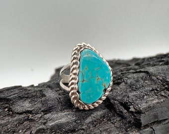 Sterling Silver Royston Turquoise Ring Size 8.5