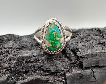 Sterling Silver Sonoran Gold Turquoise Ring Size 7