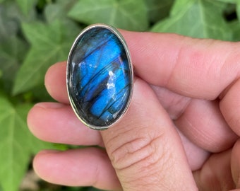 Sterling Silver Labradorite Ring Size 7