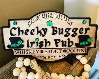 St. Patrick's Day sign, farmhouse sign, irish pub, counter decor, shelf decor