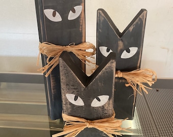 Halloween Cats, Porch Cats, Black Cat Decorations, Cute Cats, Wooden Cats, Wooden Porch Cats