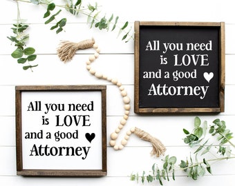 Lawyer Sign, Funny Lawyer Sign, Farmstyle Lawyer Sign, Farmstyle Sign, Tiered Tray Sign, Desk Sign, Rustic Sign