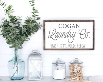 Laundry Room Sign, Wash Dry Fold Sign, Laundry Co. Sign, Laundry Room Decor, Laundry Sign, Personalized Laundry Sign, Farmhouse Decor