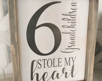 Grandparent Sign,Stole my hear,Grandparent's Gift,Grandma & Grandpa's,Grand kids,Farmhouse Sign,Grandma gift,