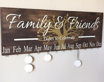 Family Celebrations Board, Family Birthday Calendar,Family Calendar,custom calendar,wooden birthday sign,Anniversaries Board,MOM Gift