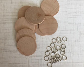 Wood Discs, Extra Discs Qty. of 10, Pre -drilled Birthday Discs, Heart Discs, Hanging Discs birthday board,Family Birthday Calendar Discs
