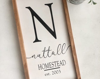 Family Homestead,Established homestead,Farmhouse Wall Decor,Last Name Sign,Family name wood sign,wedding Gift,Anniversary gift,Gift Idea