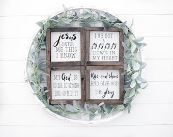 Kids Bible Songs,Sunday school Decor,Christian wall art,Nursery wall decor,Kids Room Decor,Song Quote,Church Decor,Jesus Loves Me,kids decor