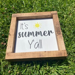 Summer Y&#39;all Sign,Summer Sign, Farmhouse Sign, Tiered Tray Sign, Cute Summer Sign, Summer Decor, Small Summer Sign, Small Wooden Sign