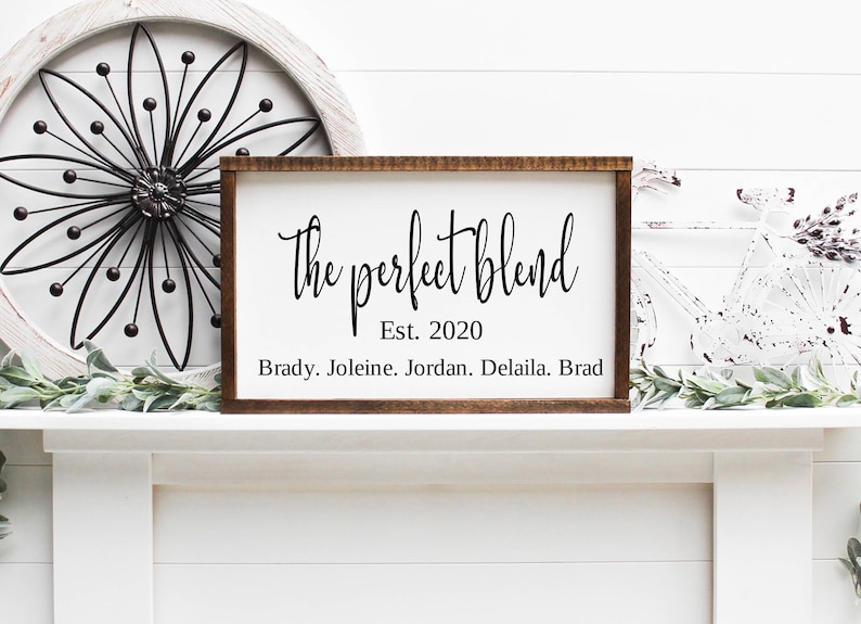 The Perfect Blend Personalized Family Blended Family Sign Etsy