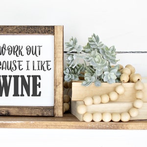 Exercise Gifts,Home Gym Decor, Motivational Fitness Sign, Funny Workout Sign, Wine Lover Sign, Farmstyle Sign, Mothers Day Gift