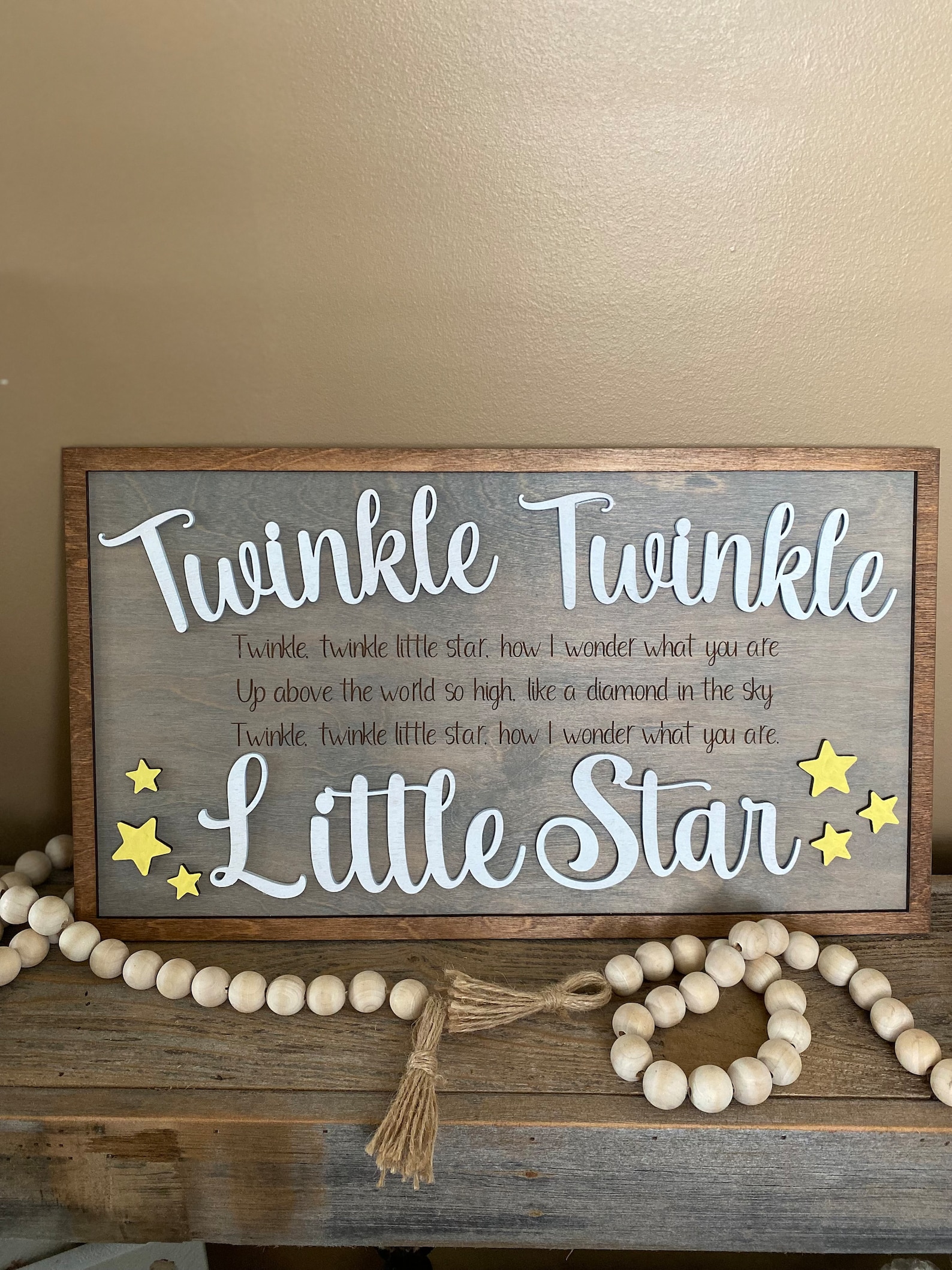 Twinkle Twinkle Little Star, Kids Room Sign, Wooden Sign, Handmade Sign ...