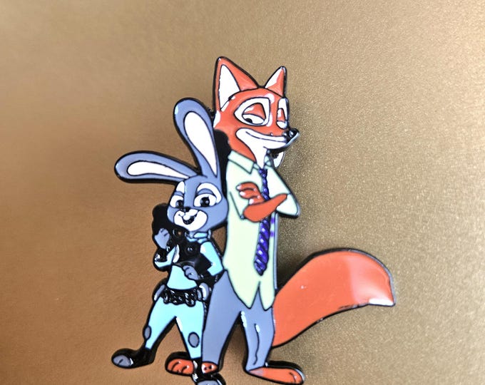 Zootopia Pin. Cartoon Pin. Backpack Accessories. Hopps. Wilde. - Etsy