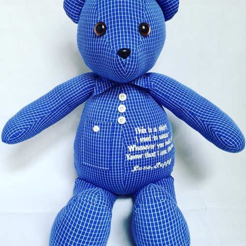 Keepsake buy Patchwork Memory Clothes Quote Shirt Bear Stuffed Plush Animal