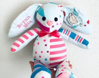 Baby Clothes Keepsake Receiving Blanket Memory Bunny Rabbit