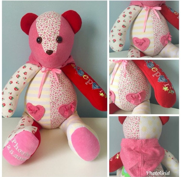 Baby Clothes Keepsake Memory Teddy Bear Stuffed Animal Etsy