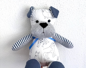 NEW! Puppy Dog Baby Adult Clothes Blanket Keepsake Memory Onesie Shirt Stuffed Plush Animal 14” tall