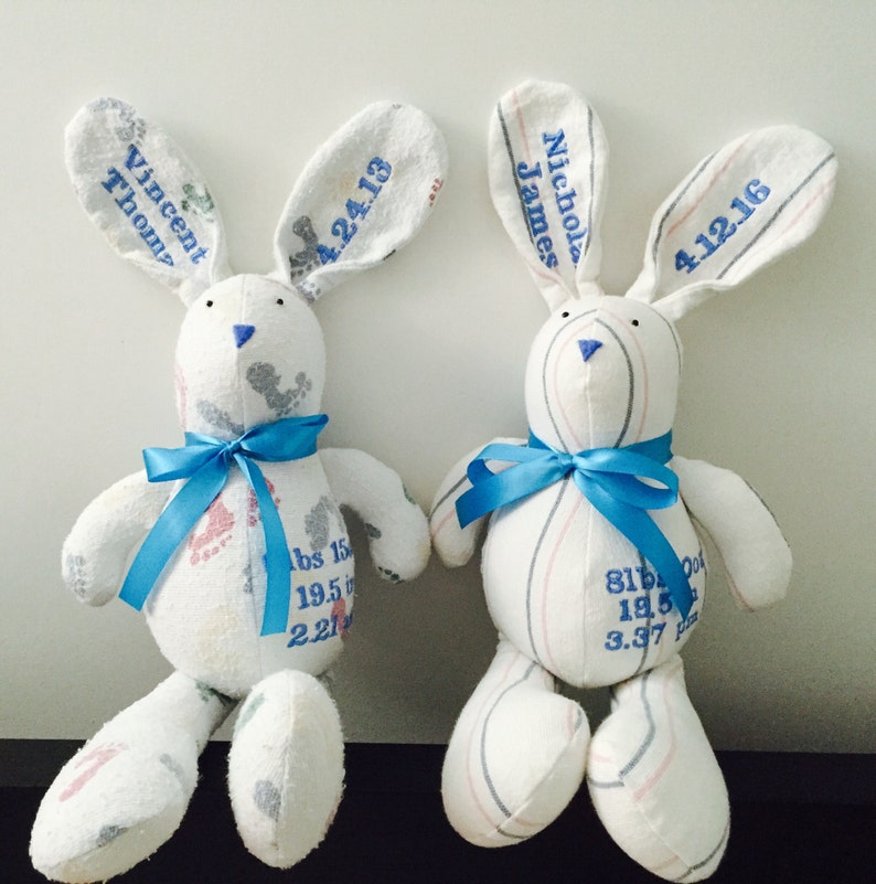 Receiving Blanket Bunny Rabbit Teddy Bear Memory Baby Shower Gift Keepsake image 6