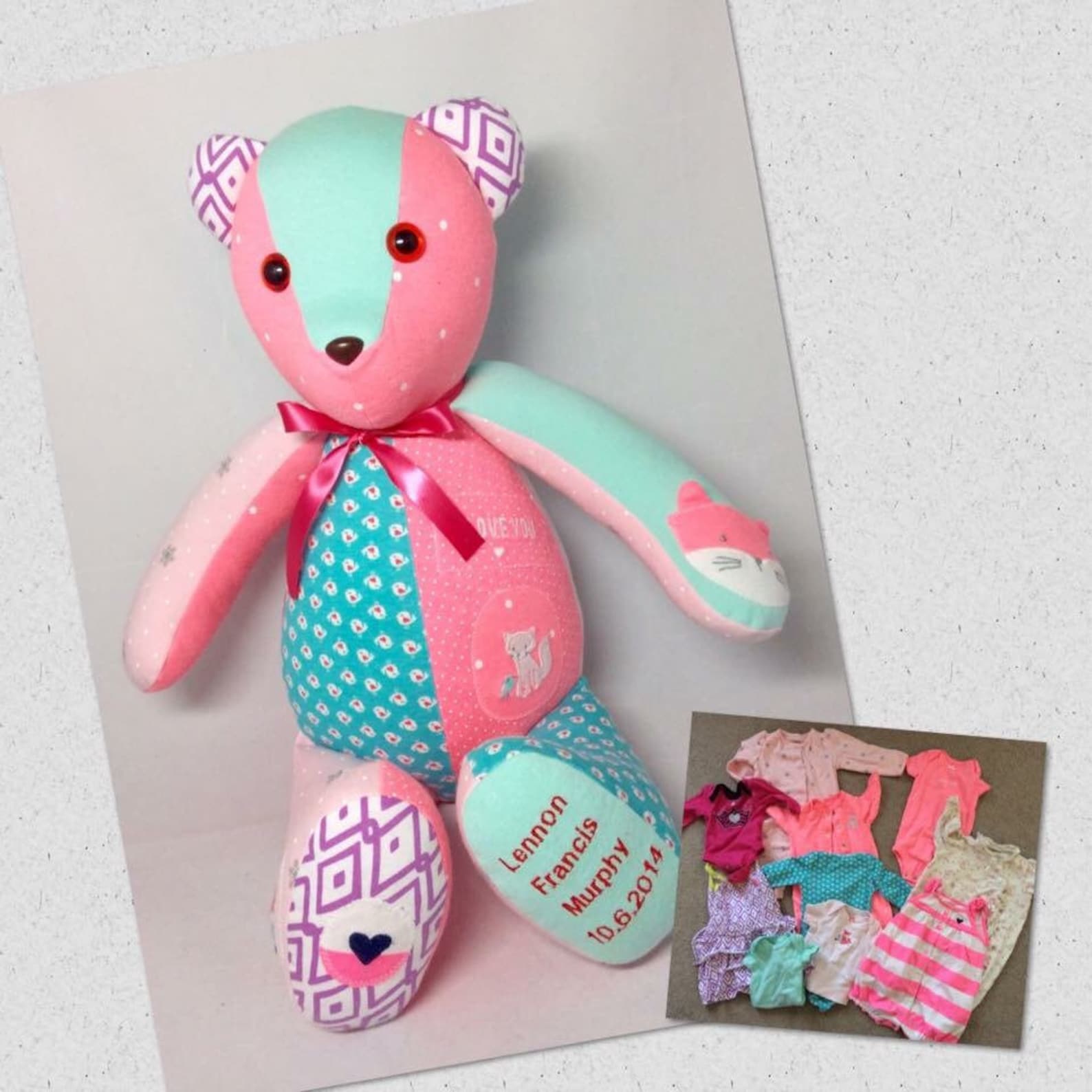 Baby Clothes Keepsake Memory Teddy Bear Stuffed Animal Etsy