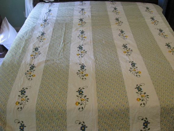 Oversized King Vertical Embroidered Quilt Etsy