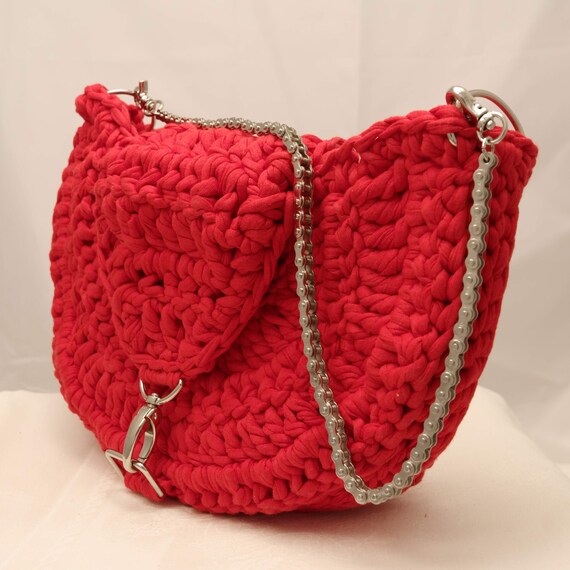 t shirt yarn crochet bag