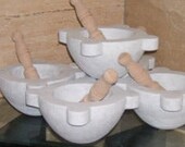 Mortar in Carrara Marble with Wood Pestle Original From Italy Mortaio Marmo stone Personalize your Mortar ,Gift