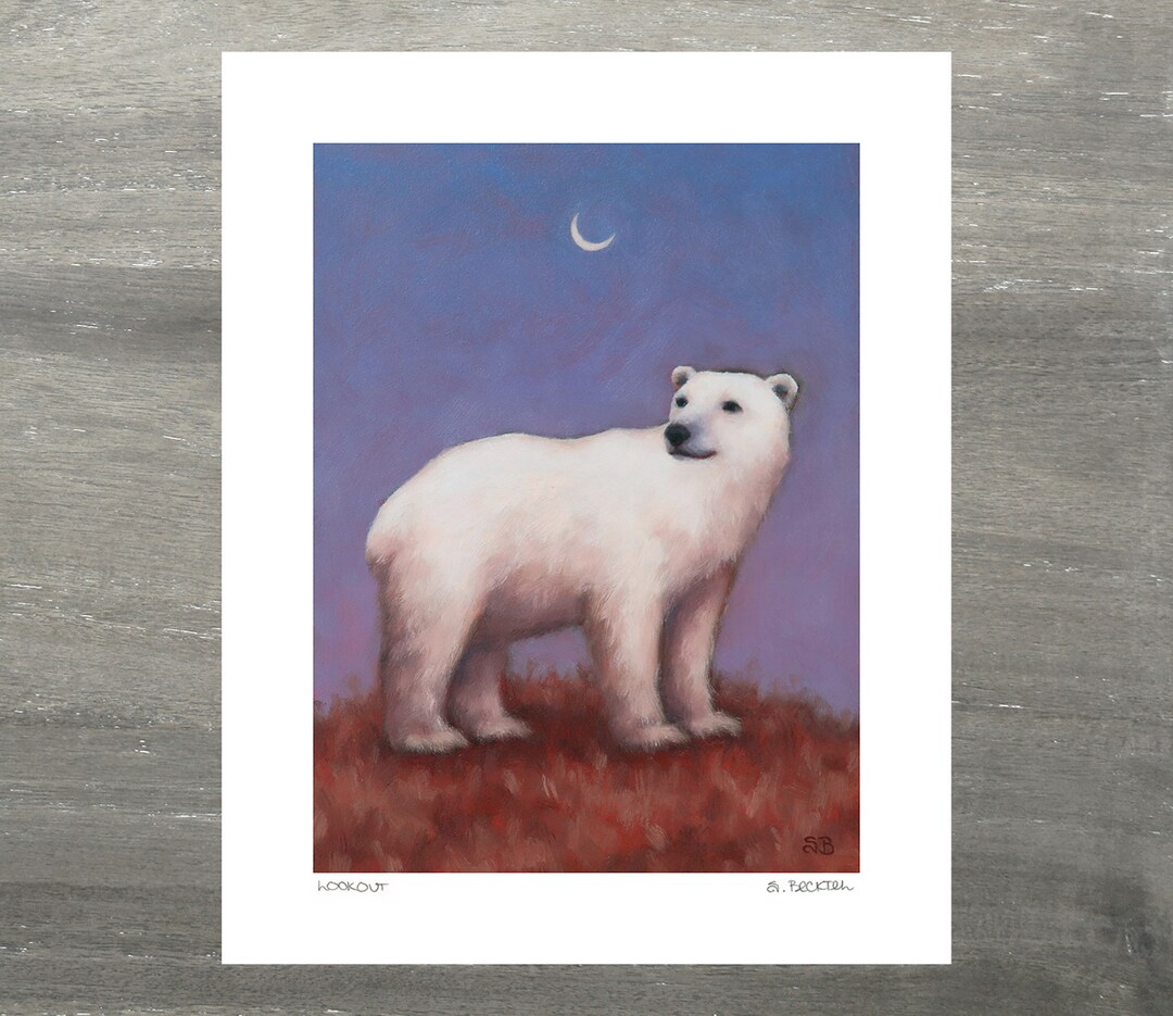 Polar Bear Art Print With Original Artwork by Sarah Becktel. Polar Bear ...