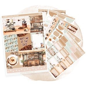 Cafe // Planner Sticker Kit / Sticker Kit / Foil Full Weekly Sticker Kit for Standard Vertical Planner Stickers