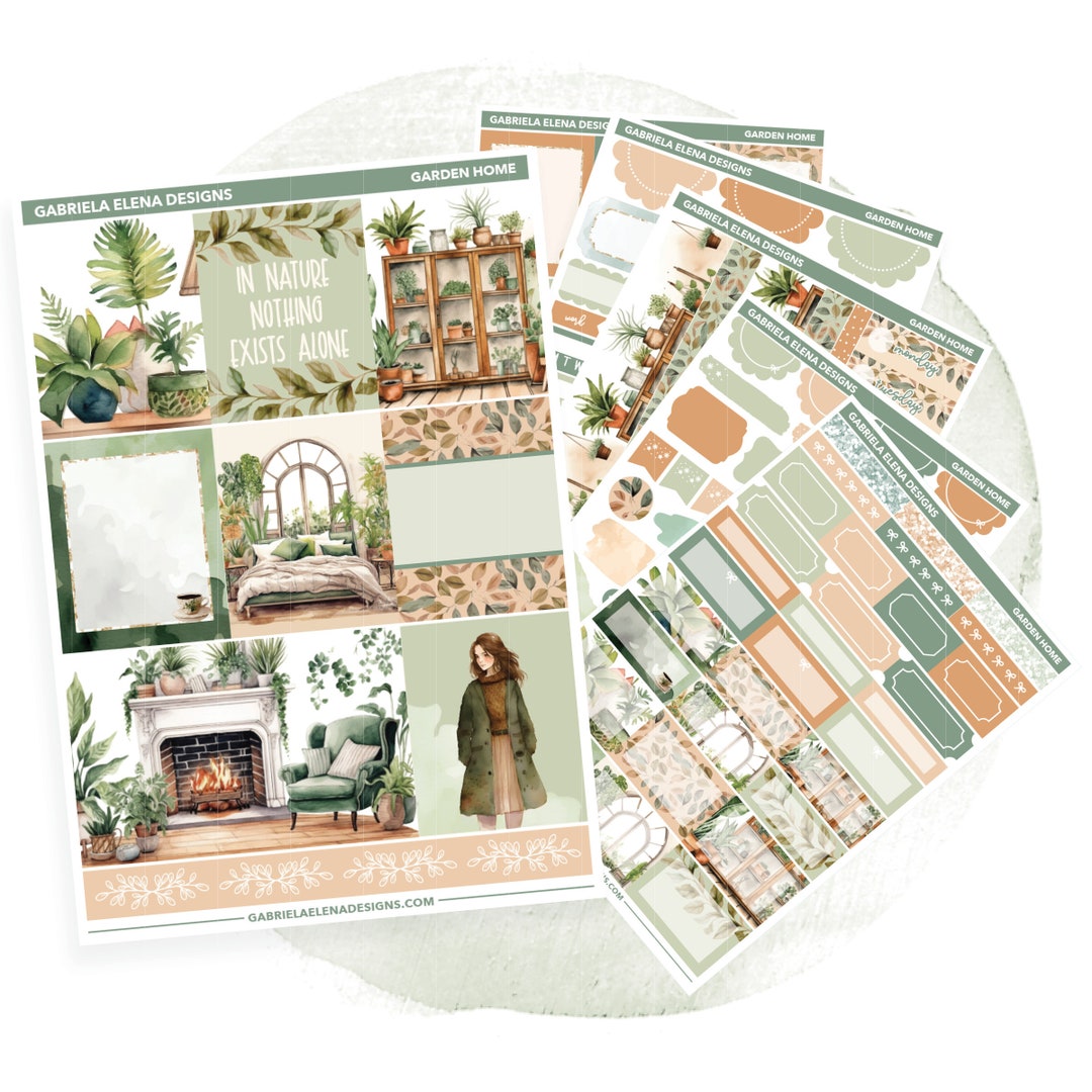 Garden Home // Planner Sticker Kit / Sticker Kit / Foil Full Weekly ...