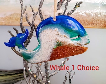 Epoxy Resin Beach Whale Ornaments