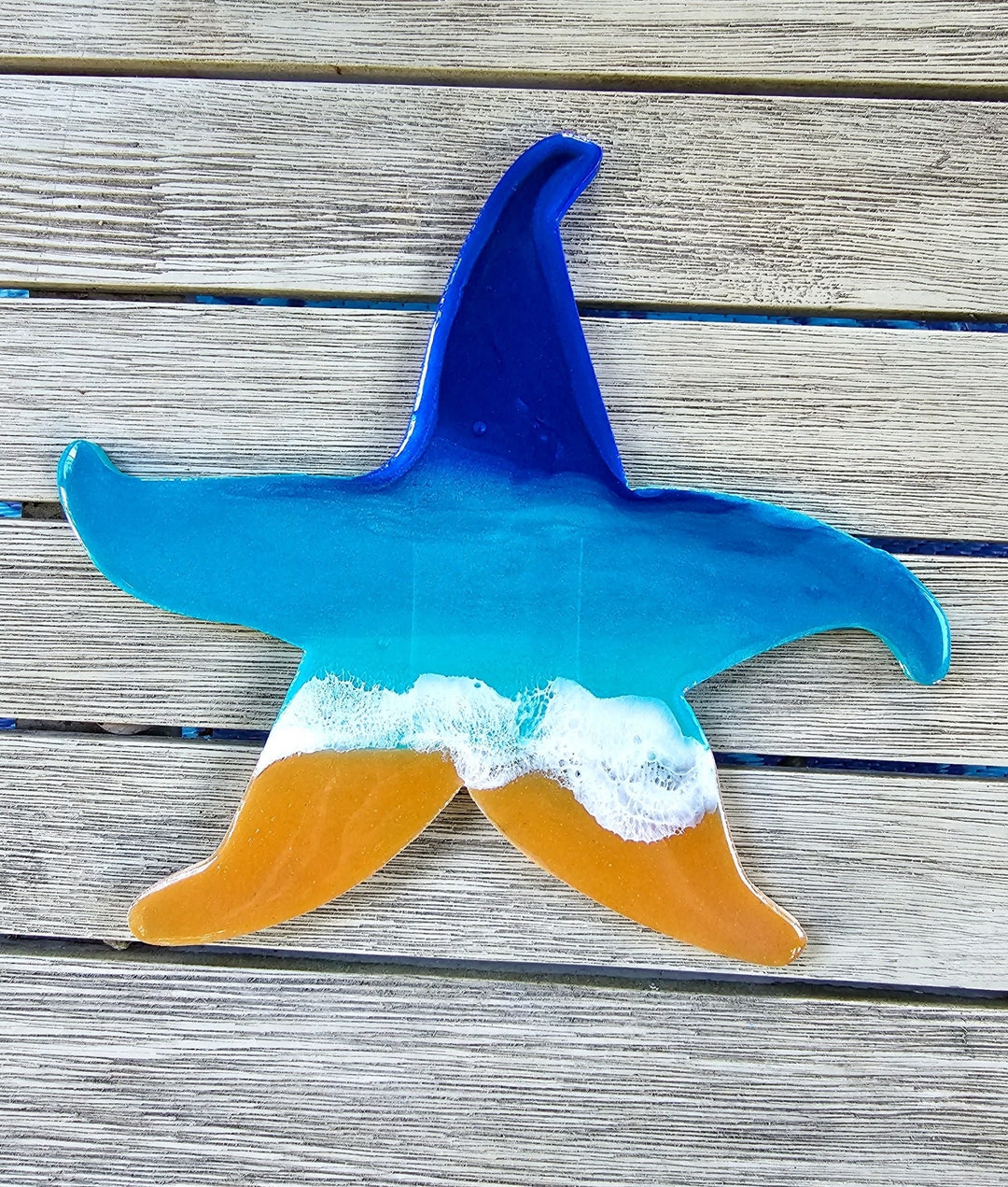 Starfish Wall Art With Shimmer Sand Beach, Starfish Lover Gift