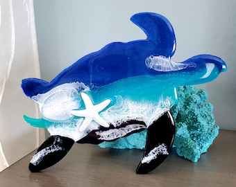 Sea Turtle Wall Hanging With Black Beach Sand and Starfish, Sea Turtle Wall Art, Sea Turtle Gifts, Coastal wall art, Beach decor, Turtle