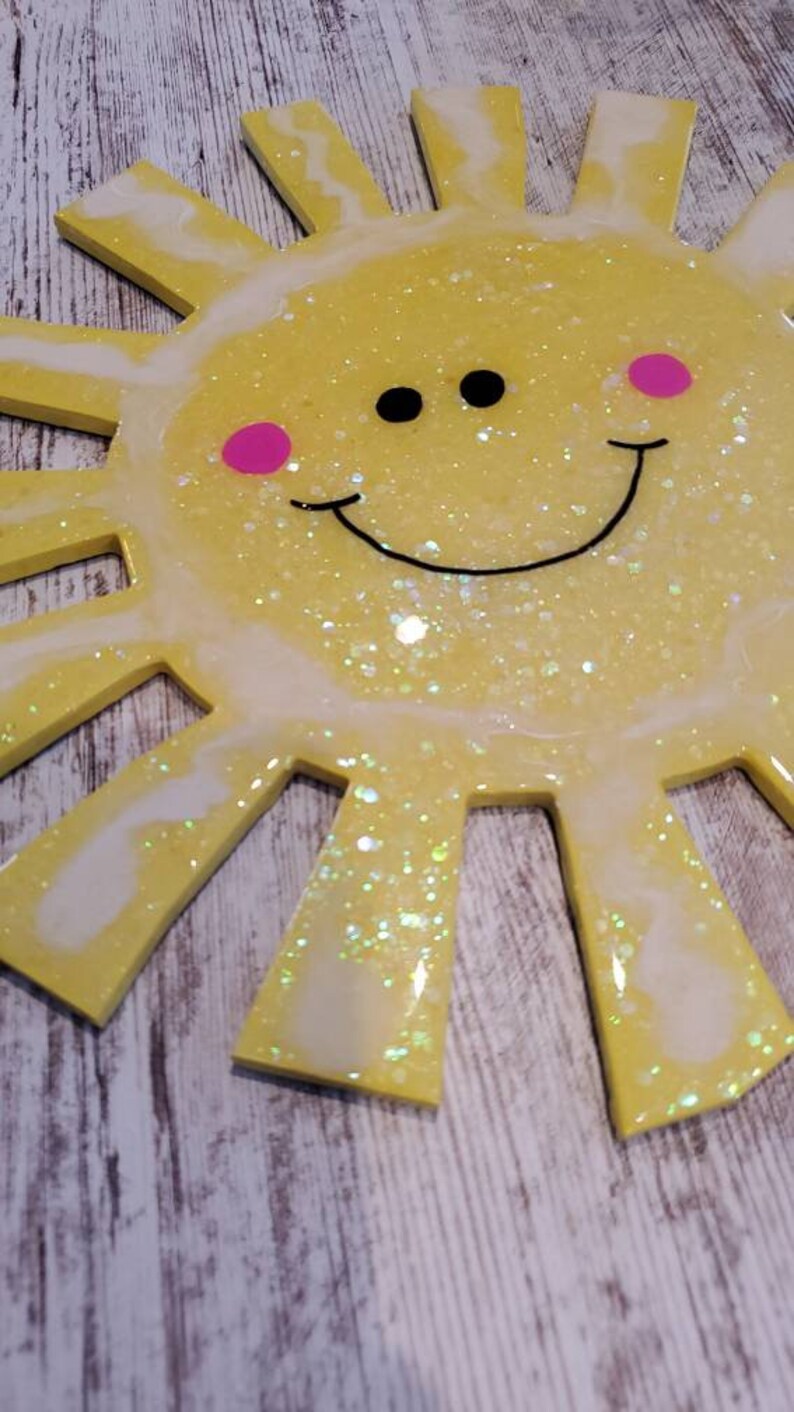 Epoxy Resin Happy Sun Wall Decor Sun Decoration Nursery Sun Decor Wall