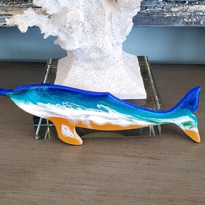 Narwhal Beach Art Wall Hanging, narwhale painting, beach home decor, nautical home decor, coastal home decor, handmade ocean art, Art