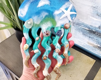 Jellyfish wall art beach decor, Jellyfish art, Jellyfish decor, Jellyfish resin art, Jellyfish gift, Jellyfish room decor, Jellyfish