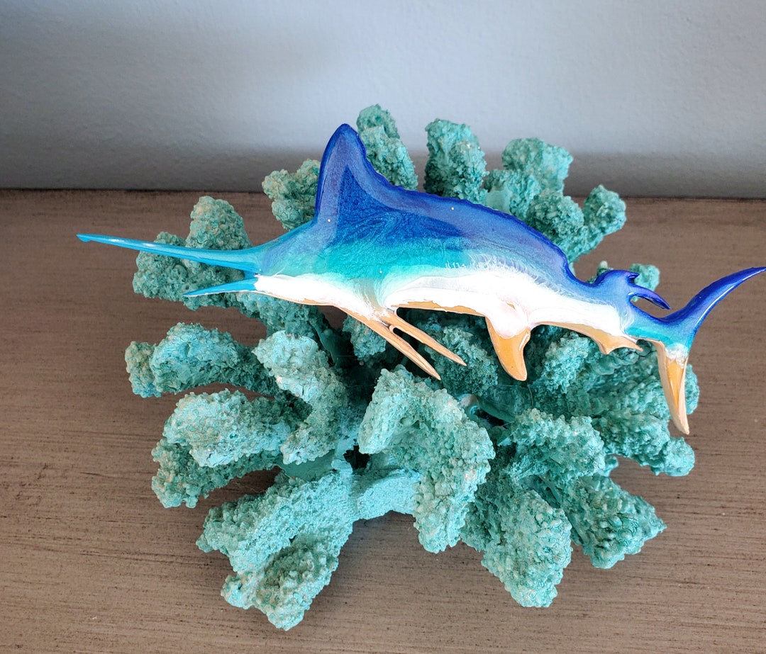 Swordfish Resin Beach Art Wall Hanging or Large Swordfish Picture, Swordfish Art