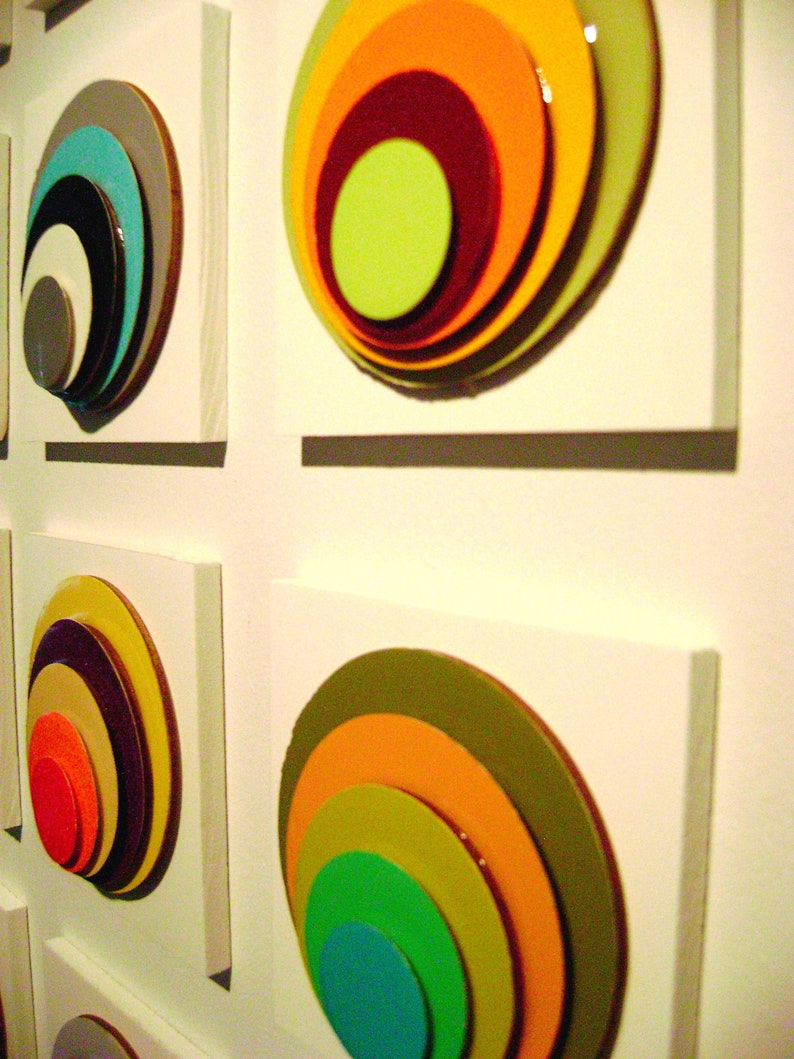 wall sculpture/mixed media wall art/office art/titled Ode to the circle image 7