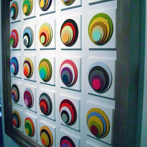 wall sculpture/mixed media wall art/office art/titled Ode to the circle image 1