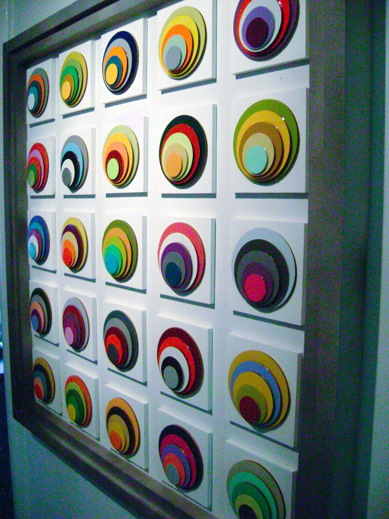 wall sculpture/mixed media wall art/office art/titled Ode to the circle image 1